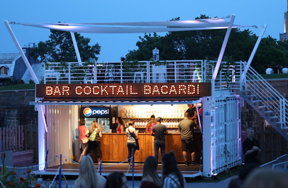 Shipping container bar